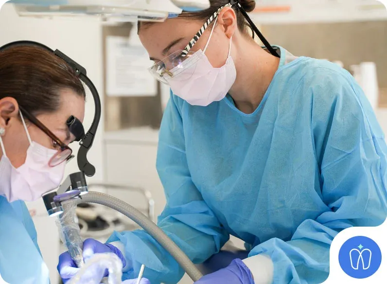 VIP Dental Clinic Miranda periodontists working together with advanced magnification